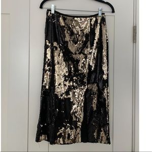 Black & silver flip Sequins party skirt